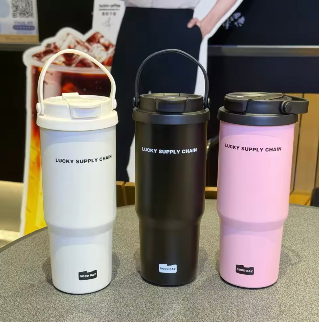 Fashion Large Capacity Insulated Cup, Car Handheld Water Thermos, Portable Stainless Steel Gym Water Bottle Fashion Large Capacity Insulated Cup, Car Handheld Water Thermos, Portable Stainless Steel Gym Water Bottle